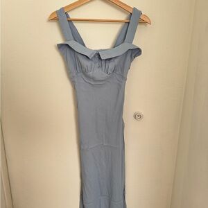 Reformation Light Blue Strapless Dress